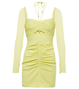 Cutout crêpe halterneck minidress | Self-Portrait