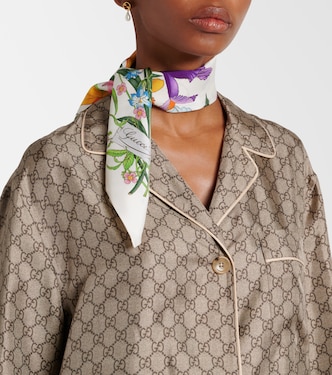 Foulard en soie à fleurs | Gucci