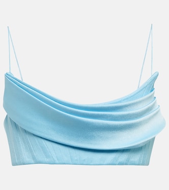 Crop top Carva de satén | Alex Perry