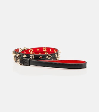 Laisse pour chien Loubileash S en cuir à ornements | Christian Louboutin