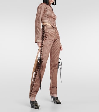 x KNWLS – Pantalon corset à taille basse en jean | Jean Paul Gaultier