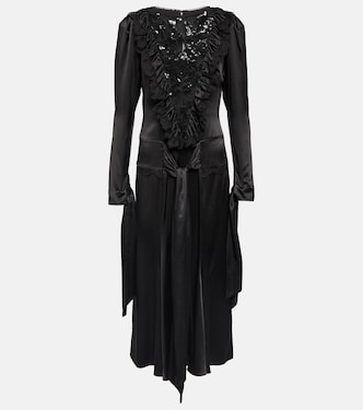 Abito midi in raso di seta | Rodarte