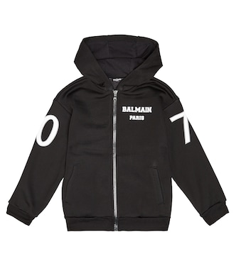 Cárdigan de mezcla de algodón con logo | Balmain Kids