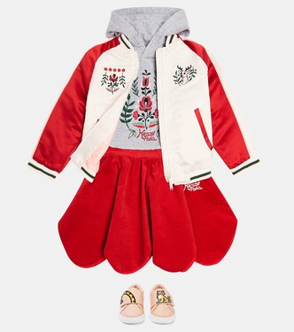 Gonna in cotone con ricamo | Kenzo Kids