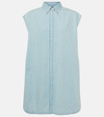 Oversize-Hemdblusenkleid aus Denim | Prada