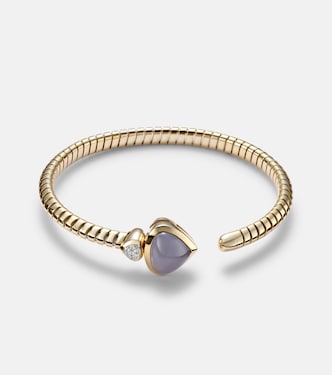 Bracelet Trisolina Bypass en or 18 ct, calcédoine et diamants | Marina B