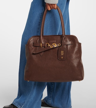 Adventure Large leather shoulder bag | Miu Miu