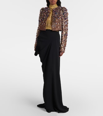 Giacca cropped con lamé  | Dries Van Noten