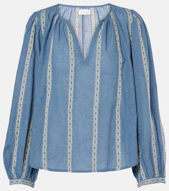 Blusa Raylee in jacquard di misto cotone  | Velvet