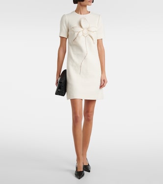 Vestido recto Orchid de tweed de algodón | Oscar de la Renta