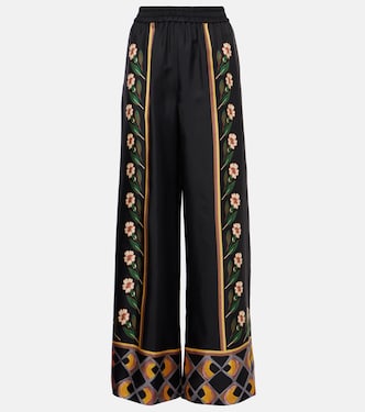 Pantaloni a palazzo in twill di seta | La DoubleJ