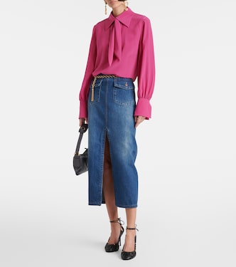 Blusa in seta crêpe de chine con fiocco | Chloé