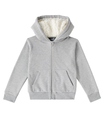 Medusa faux shearling-lined cotton hoodie | Versace Kids