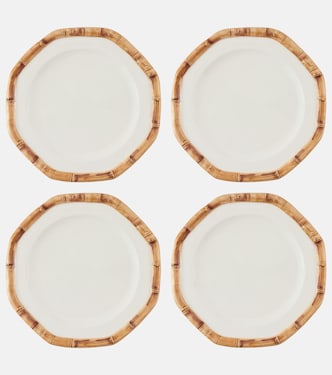 Bamboo set of 4 ceramic dinner plates | Les-Ottomans