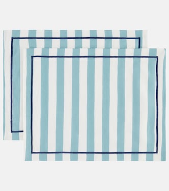 Riviera Celeste set of 2 linen placemats | La DoubleJ