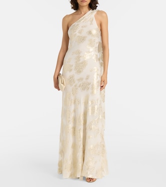 Robe longue Ava brodée en soie mélangée | Alexandra Miro