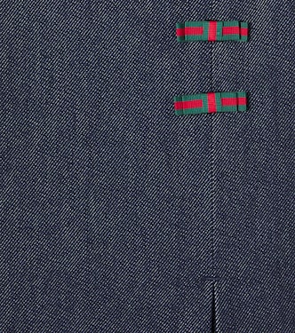 Web Stripe pleated denim dress | Gucci Kids