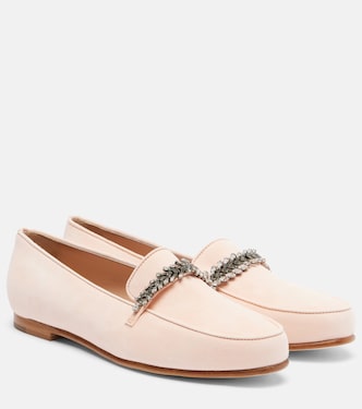 Pisufa embellished suede loafers | Manolo Blahnik