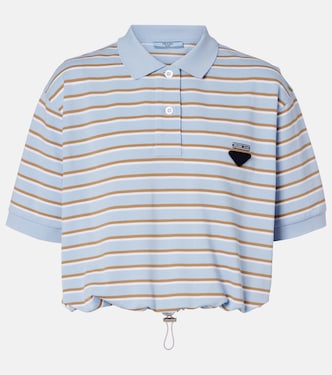 Striped cotton piqué polo shirt | Prada