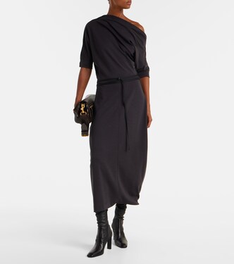 Belted asymmetric midi dress | Lemaire