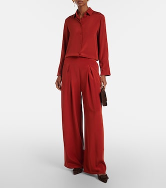 Voliera silk-blend satin shirt | Max Mara