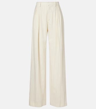 Striped high-rise wool wide-leg pants | Ralph Lauren Collection