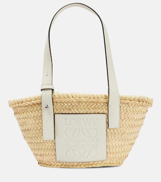Small leather-trimmed basket tote | Loewe