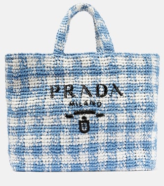 Shopper effetto rafia con logo | Prada