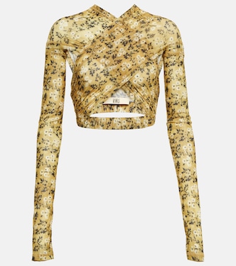 Top raccourci Anti Cross Over à fleurs | KNWLS