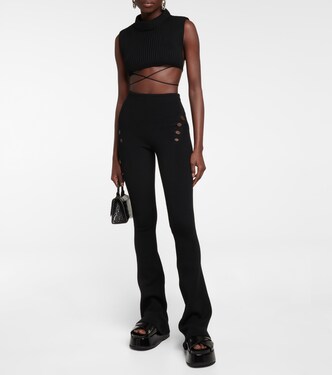 Pantaloni flared in lana a vita alta | Jean Paul Gaultier