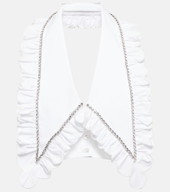 Crystal-embellished cotton collar | Area