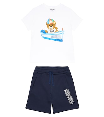 Ensemble t-shirt et short imprimés en coton | Moschino Kids