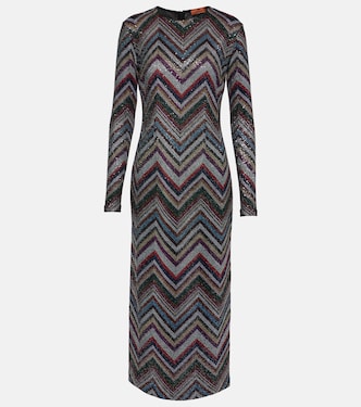 Vestido midi con lentejuelas en zigzag | Missoni