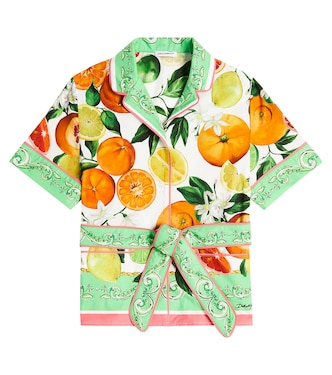 Camisa de popelín de algodón estampada | Dolce&Gabbana Kids