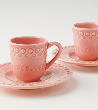 Fantasia set of 4 espresso cups and saucers | Bordallo Pinheiro