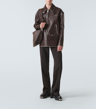 Giacca biker in pelle | Gucci