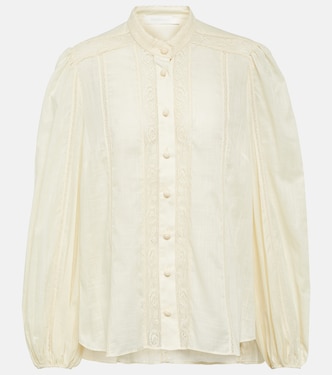 Halliday lace-trimmed cotton shirt | Zimmermann