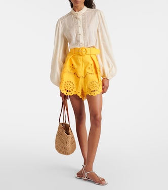 Halliday lace-trimmed cotton shirt | Zimmermann