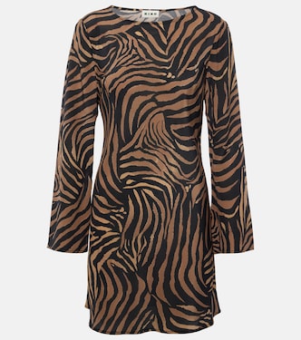 Vestido corto Ridley de seda estampado | Rixo