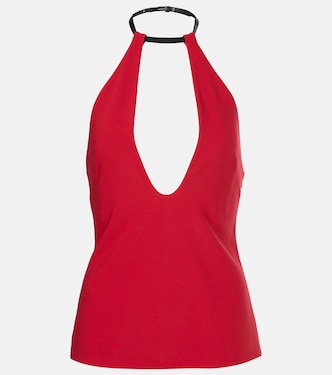 Halterneck crêpe top | The Attico