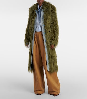 Manteau Rangel en denim et fourrure synthétique | Dries Van Noten