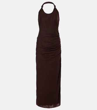  Jacques Knot gathered semi-sheer midi dress | SIR