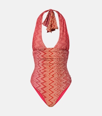 Zigzag printed ruched swimsuit | Missoni