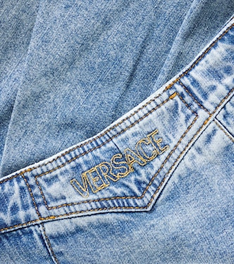 Embroidered denim skirt | Versace Kids