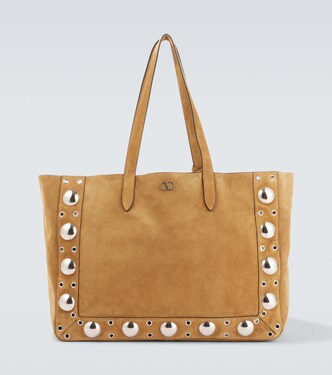 Nellcôte Large studded suede shopper | Valentino Garavani