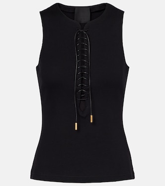 4G lace-up cotton-blend jersey tank top | Givenchy