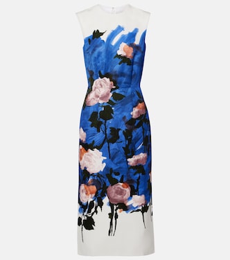 Floral cotton-blend midi dress | Erdem