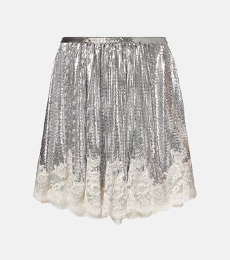 Lace-trimmed miniskirt | Rabanne
