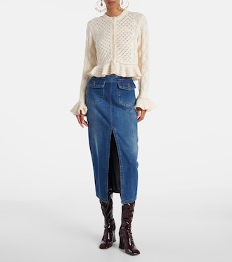 Cardigan en crochet de coton, laine et soie | Chloé
