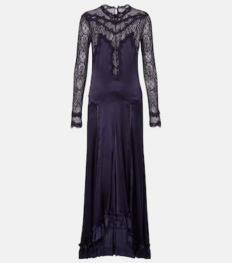 Dolores lace-trimmed silk-blend satin gown | Isabel Marant